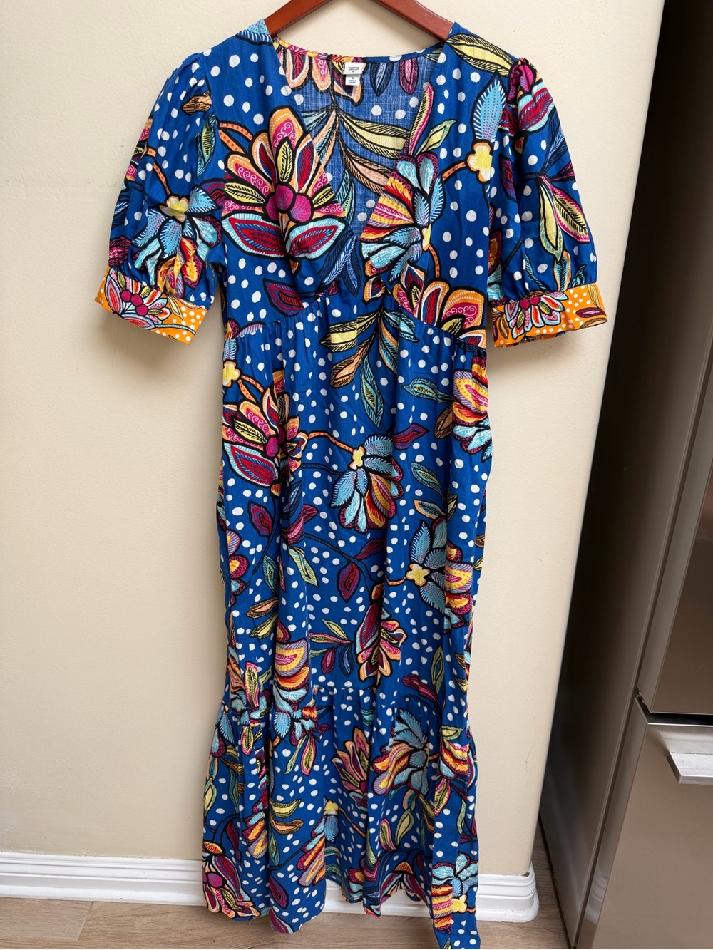 Tabitha Brown Floral Polka Dot Maxi Dress